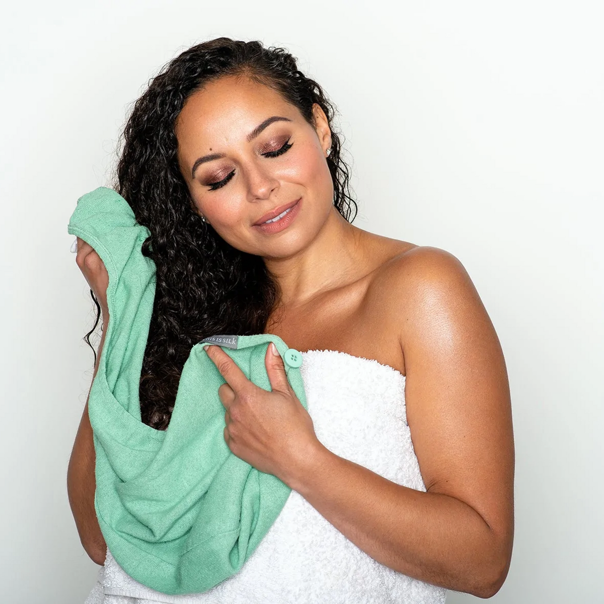 Silk Hair Towel (Spa Green)