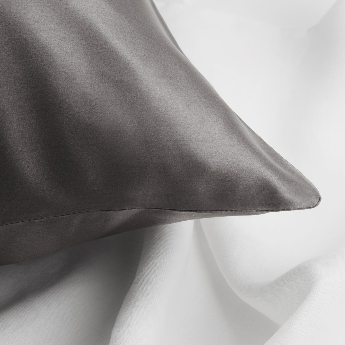 Tempest Grey Silk Pillowcase
