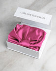 Silk Hair Wrap in Peony Pink