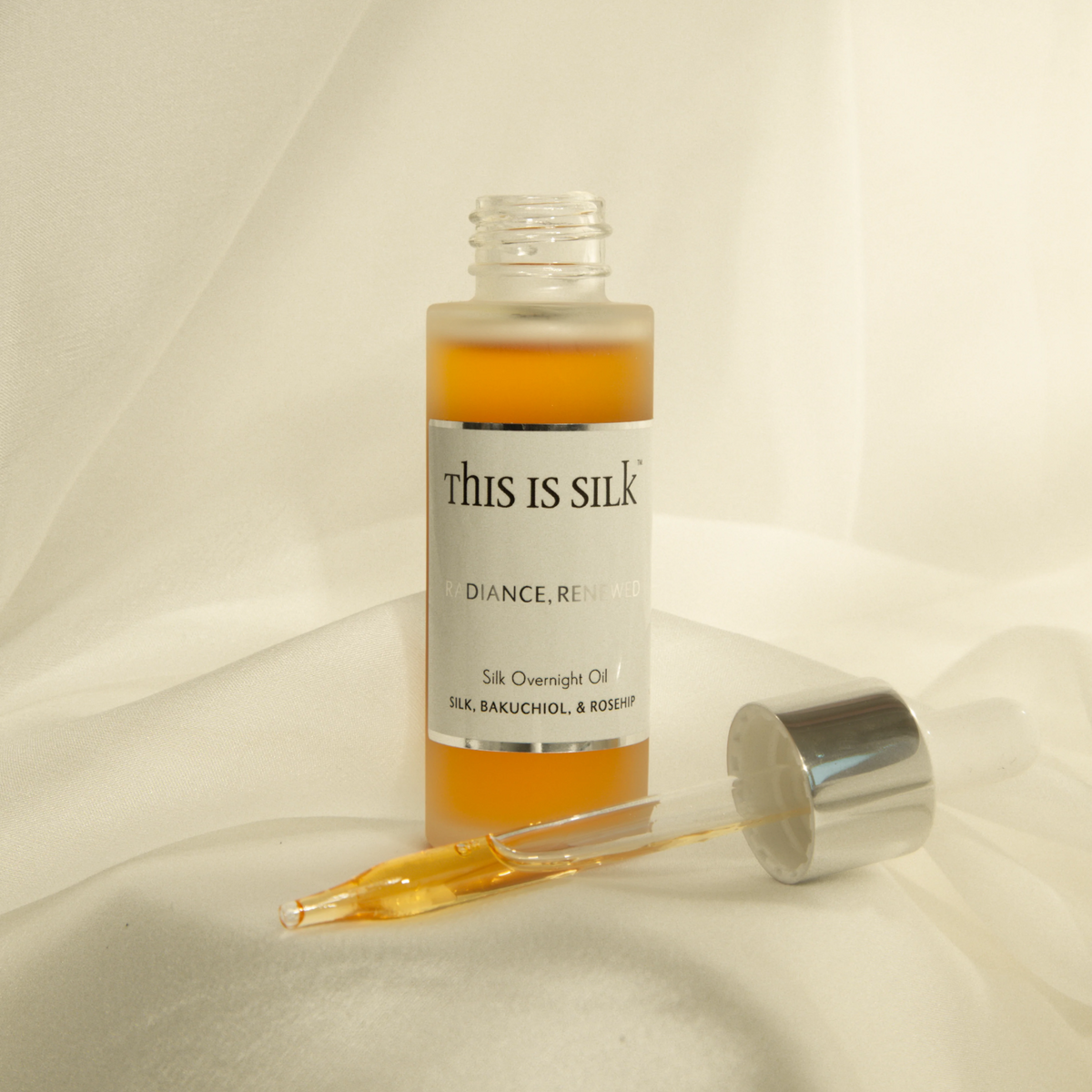 &#39;Radiance Renewed&#39; Silk Overnight Oil with Silk, Bakuchiol &amp; Rosehip (30 ml)