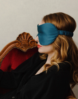 Silk Eye Mask in Persian Blue