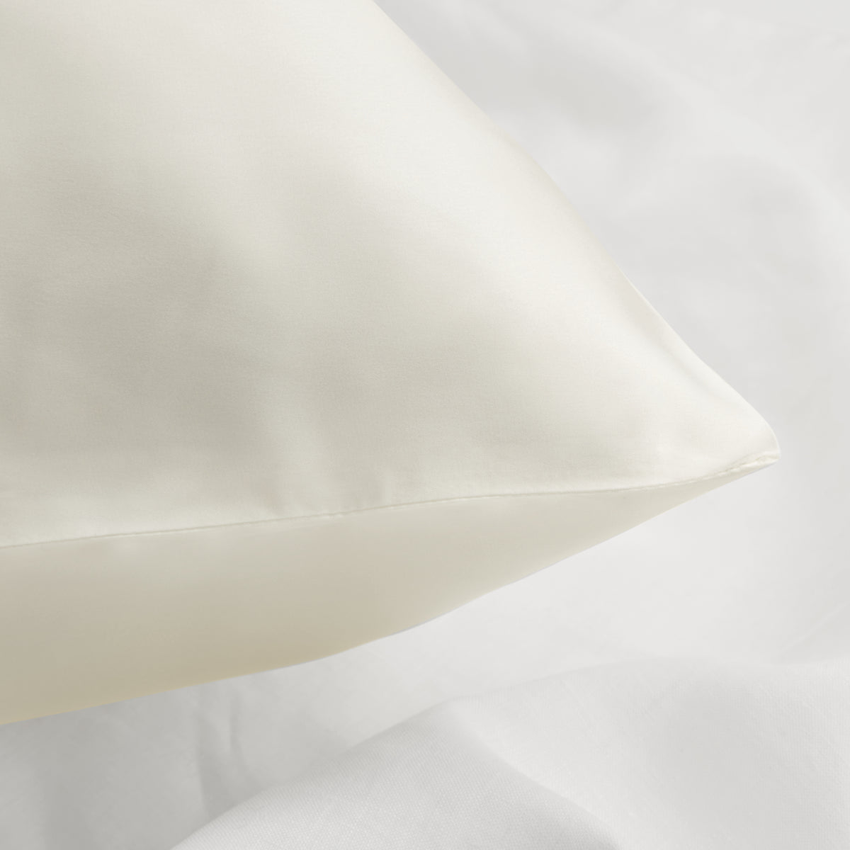 King Size Natural White Silk Pillowcase